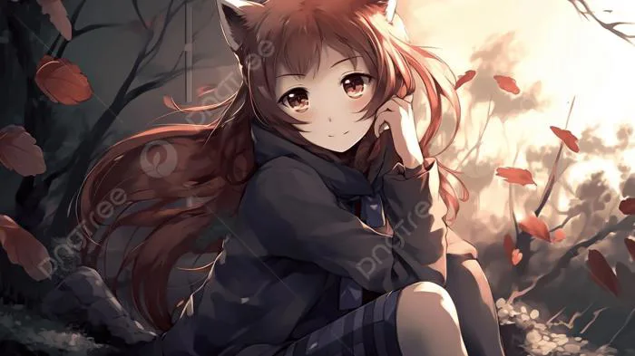 Hình nền Nền Cô Gái Anime Xinh đẹp Ngồi Trong Rừng, Hình ảnh Neko, May Mắn,  Con Mèo Background Vector để tải xuống miễn phí - Pngtree