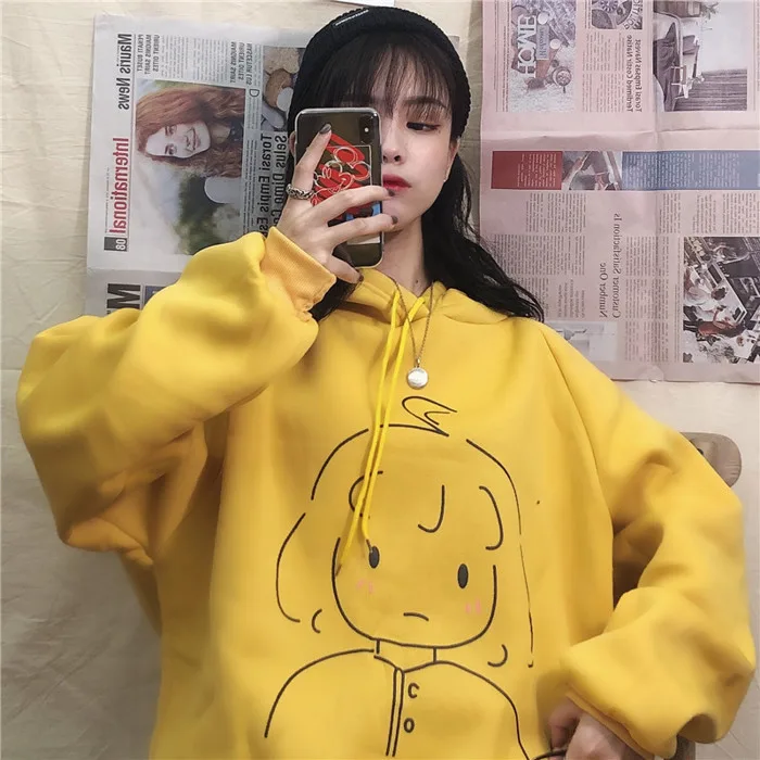 HCM]ÁO KHOÁC HOODIE NỮ ÁO HOODIE NỮ UNISEX FROM RỘNG IN HÌNH MẶT CÔ GÁI  SIÊU DỄ THƯƠNG | Lazada Việt Nam