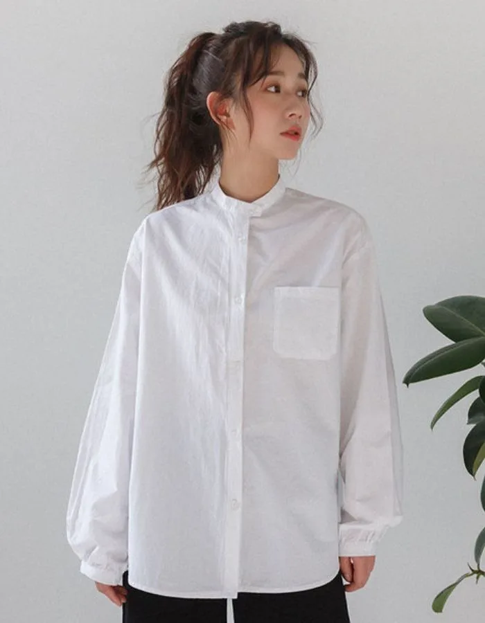 10+ Áo Sơ Mi Nữ Trắng Dáng Dài Cá Tính Phong Cách Hàn Quốc