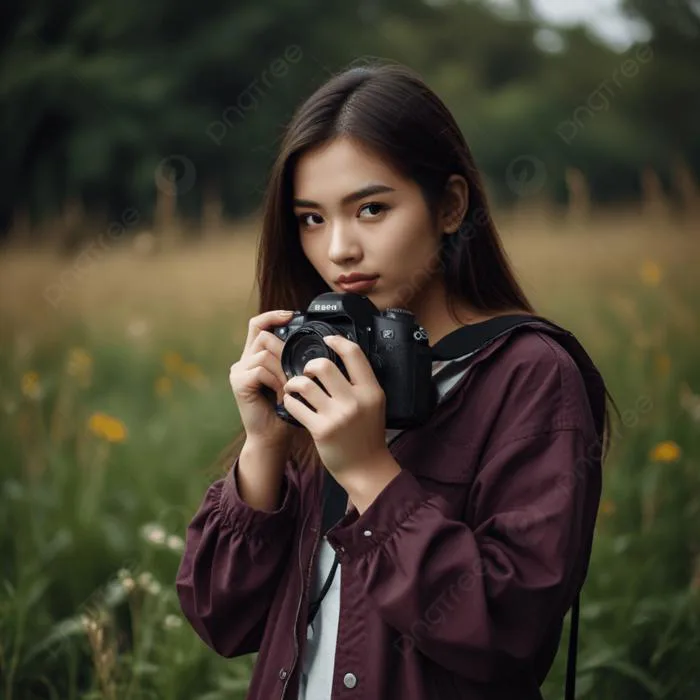 Hình nền Nền Người Phụ Nữ Trẻ Xinh đẹp Hạnh Phúc Với Chiếc Máy ảnh Analog  Chụp Lại Mùa Thu ở Thành Phố, Người Phụ Nữ Cầm Máy ảnh, Con Gái, Cô