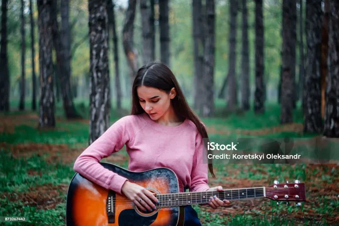 Cô Gái Xinh Đẹp Với Một Cây Đàn Guitar Ngồi Trên Một Tấm Chăn Trong Rừng Hình  ảnh Sẵn có - Tải xuống Hình ảnh Ngay bây giờ - iStock