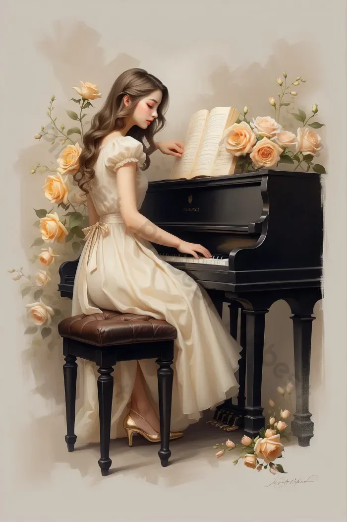 Tải miễn phí Cô Gái Xinh đẹp Ngồi Chơi Piano Bên Cạnh Những Bông Hoa Rực Rỡ  Nhiếp Ảnh | JPG chuyên nghiệp - Pikbest