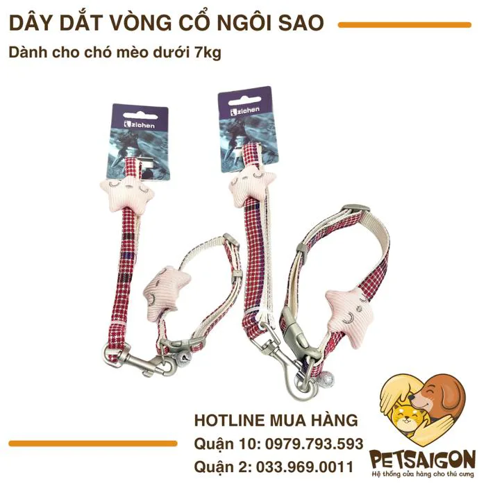 DÂY DẮT CHÓ MÈO HÌNH NGÔI SAO - KIỂU DÁNG THỜI TRANG