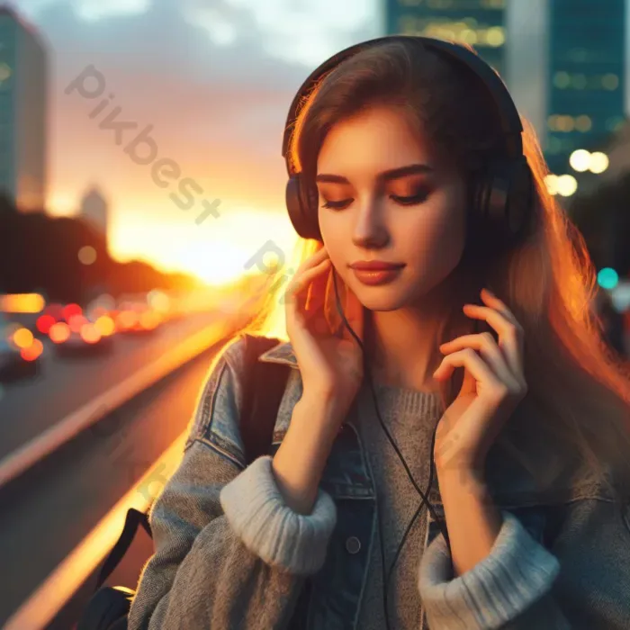 Tải miễn phí Phụ Nữ đeo Tai Nghe Nghe Nhạc Khi đi Bộ Nhiếp Ảnh | JPG chuyên  nghiệp - Pikbest