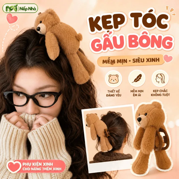 Kẹp Tóc Gấu Bông Teddy Y2K Dễ Thương, Bờm Cài Tóc Nữ Lông Mềm Phụ Kiện Đi  Chơi Chụp Ảnh | Shopee Việt Nam