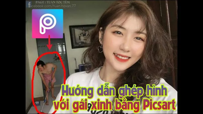 Hướng dẫn ghép hình với gái xinh bằng Picsart | Tuân Tóc Tém