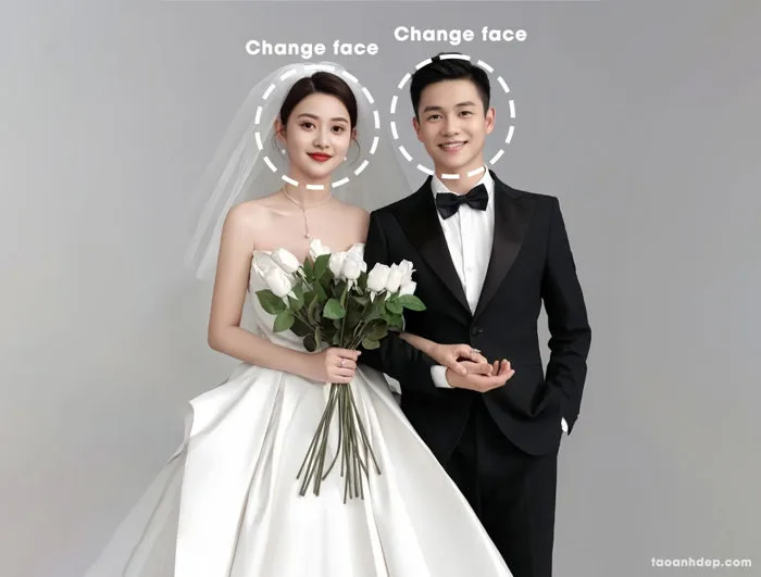 Ghép ảnh cưới bằng AI để sống ảo
