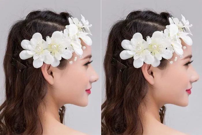 15+ Mẫu hoa tươi cài tóc cô dâu đẹp tinh tế & sang trọng