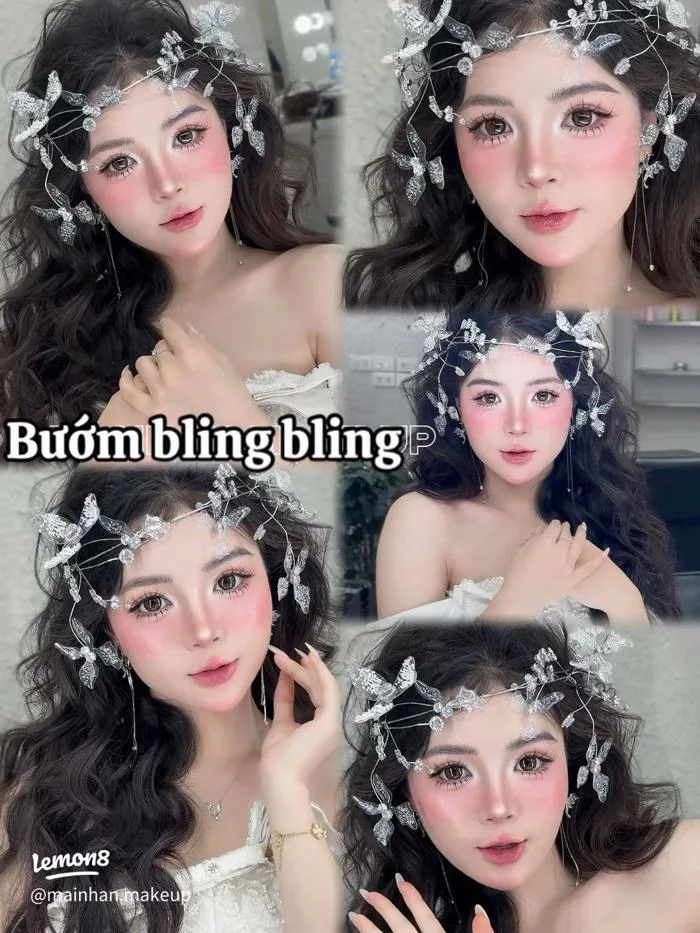 Butterfly blush lấp lánh: layout trang điểm nàng thơ cho cô dâu 2025