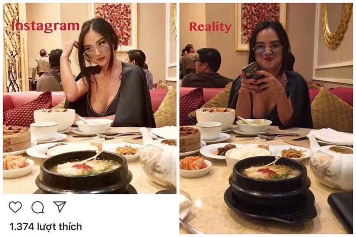 Gái xinh Instagram nổi tiếng nhờ body bốc lửa bị bóc ảnh đời thực sồ sề  khác xa trên mạng