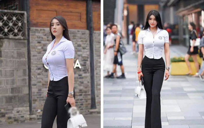 Phát hiện nhiều người đẹp công sở mặc đồ đi làm, o ép đường cong đến ngượng