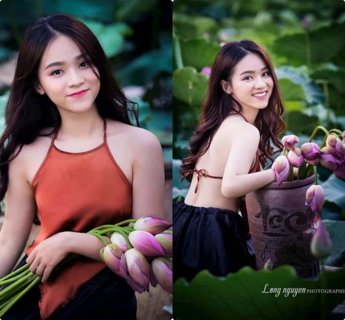 Những thiếu nữ mặc thế này đẹp hút mắt ở hồ sen, cần gì khoe thân