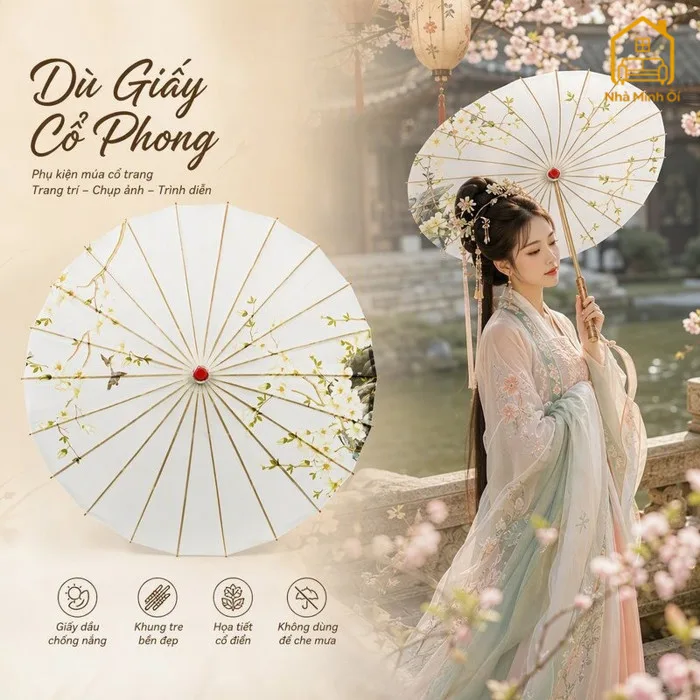 Dù Giấy Cổ Trang Trung Hoa Handmade Nan Tre Chụp Ảnh Cosplay Đạo Cụ Hán  Phục Cổ Điển | Shopee Việt Nam