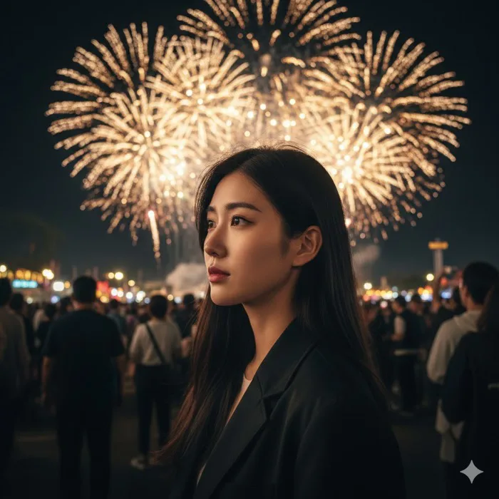 Cách tạo ảnh chân dung selfie pháo bông AI đón Giao thừa rực rỡ và tự nhiên