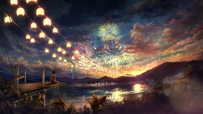 Ảnh Anime Cô Gái Ngắm Pháo Hoa Full HD - Tải Hình Nền Đẹp Nhất