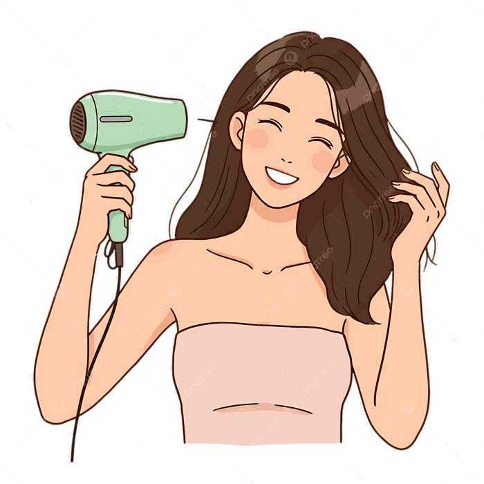 Hình ảnh Người Phụ Nữ Hạnh Phúc Làm Khô Tóc Với Máy Sấy Tóc Hồng PNG , Máy Sấy  Tóc, Người đàn Bà, Tóc PNG trong suốt và Vector để tải xuống