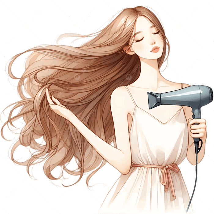 Hình ảnh Cô Gái Hoạt Hình Xinh đẹp Khô Tóc Dài Màu Nâu Với Máy Lọc Tóc PNG  , Phim Hoạt Hình, Con Gái, Tóc PNG trong suốt và Vector để tải