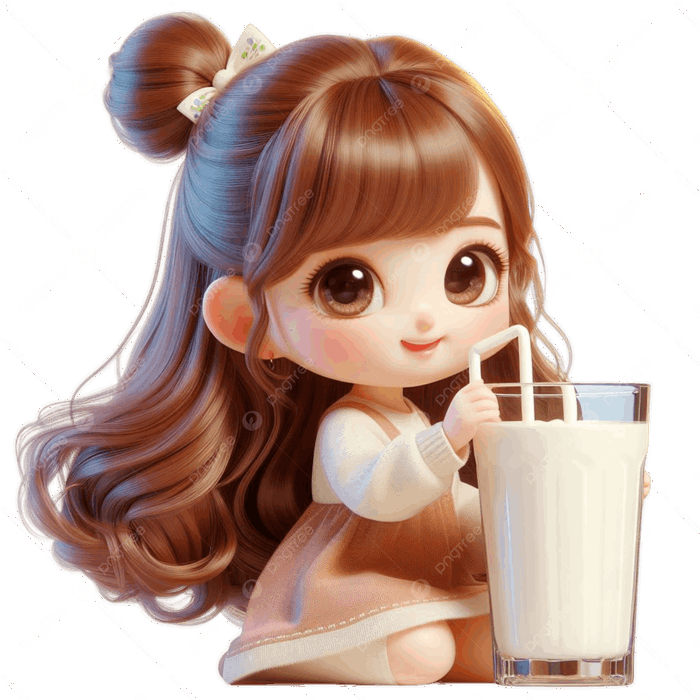Hình ảnh Cô Gái Hoạt Hình Dễ Thương Cầm Ly Sữa PNG , Cô Gắi Dễ Thương, Sữa,  Con Gái PNG trong suốt và Vector để tải xuống miễn phí