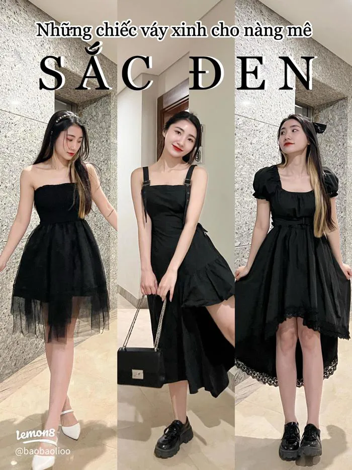 Gợi ý váy đen đẹp, trẻ trung đi chơi, hẹn hò và dã ngoại cho nàng mê sắc đen