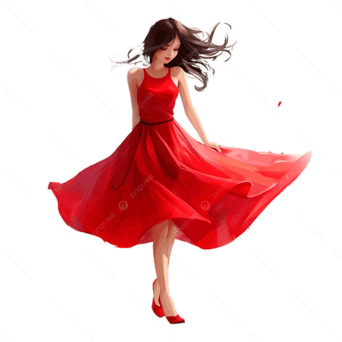 Cô Gái Mặc Váy đỏ Hình ảnh PNG | Vector Và Các Tập Tin PSD | Tải Về Miễn  Phí Trên Pngtree