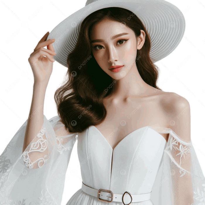 Hình ảnh Một Người Mẫu đáng Yêu Trong Bộ Váy Trắng Lộng Lẫy Trên Nền Trong  Suốt Cô Gái Xinh đẹp Làm Người Mẫu Lộng Lẫy Trên Phông Nền Trong Suốt PNG ,