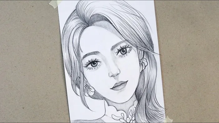 Vẽ chân dung cô gái bằng bút chì _ How to draw face I NC Plan