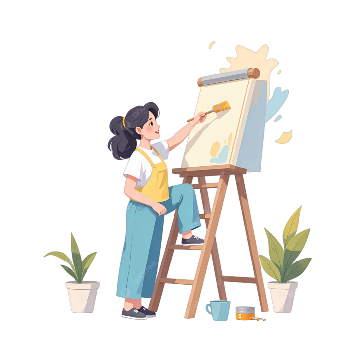 Hình ảnh Cô Gái đang Vẽ Tranh Sơn Dầu PNG , Con Gái, Vải Bạt, Màu Sắc PNG  miễn phí tải tập tin PSDComment và Vector