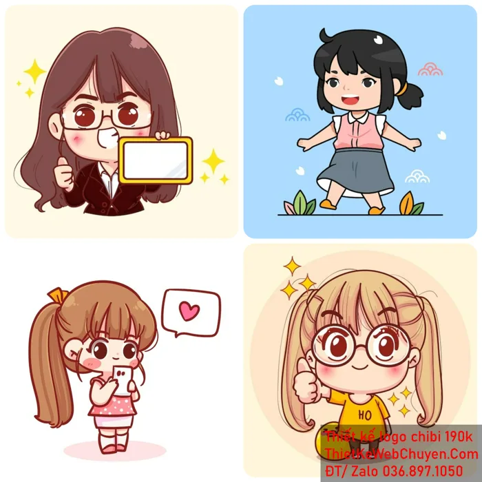 MẪU THIẾT KẾ LOGO CHIBI CUTE CỬA HÀNG 190K DỄ THƯƠNG