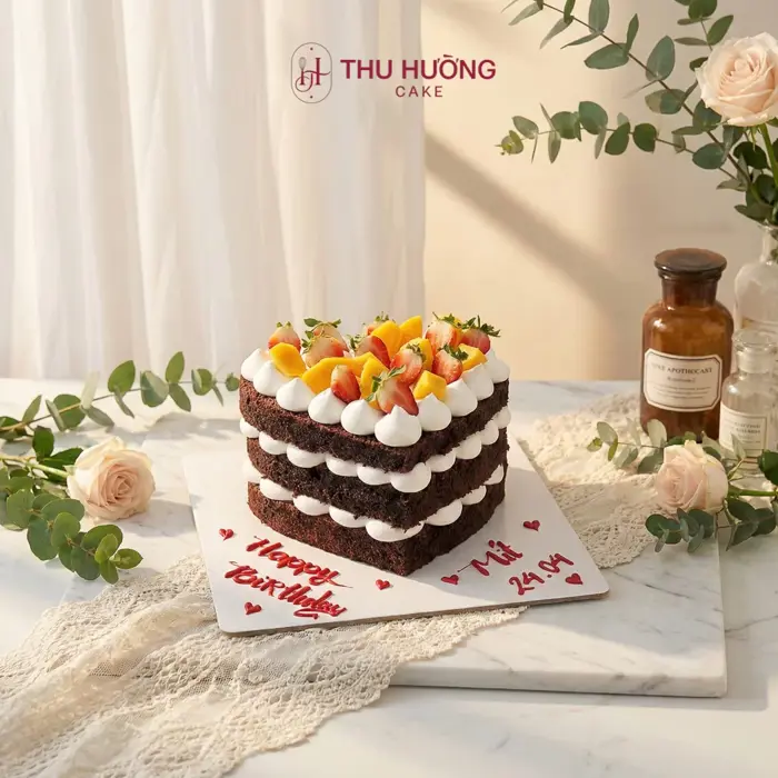 Bánh sinh nhật socola trái tim
