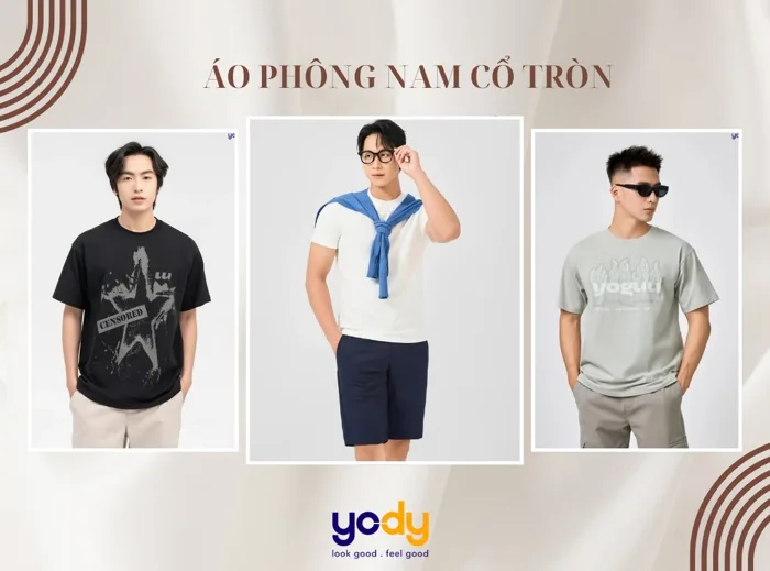Top mẫu áo phông nam cổ tròn đẹp thời thượng chất lượng cao | Yody