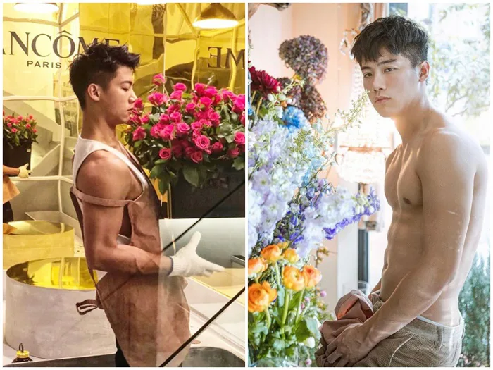 Chàng trai bán hoa vừa cởi bỏ lớp áo khoe ngực trần đã gây sốt MXH
