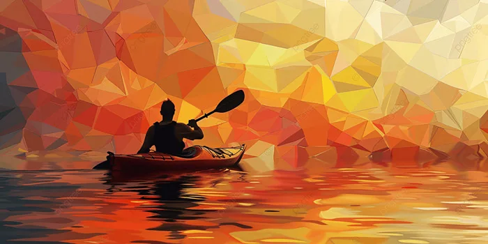 Người Thích Phiêu Lưu Chèo Thuyền Kayak Trên Vùng Nước Yên Tĩnh Người Chèo  Thuyền Kayak Một Mình Tận Hưởng Vẻ đẹp Của Thiên Nhiên Trải Nghiệm Phong  Cảnh Một Hồ Nước