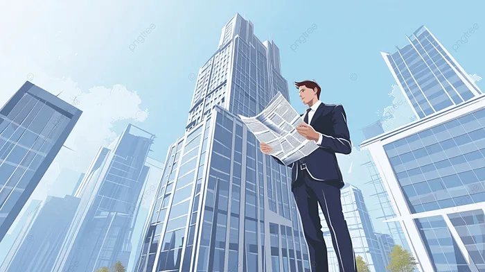 ông Chủ đọc Báo Trước Tòa Nhà Công Ty Ảnh Và Hình ảnh Để Tải Về Miễn Phí -  Pngtree