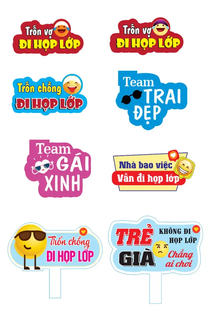 Bộ 8 Photo Booth Họp Lớp Hài Hước: 'Trốn Vợ/Chồng', 'Team Trai Đẹp Gái  Xinh' Cực Chất
