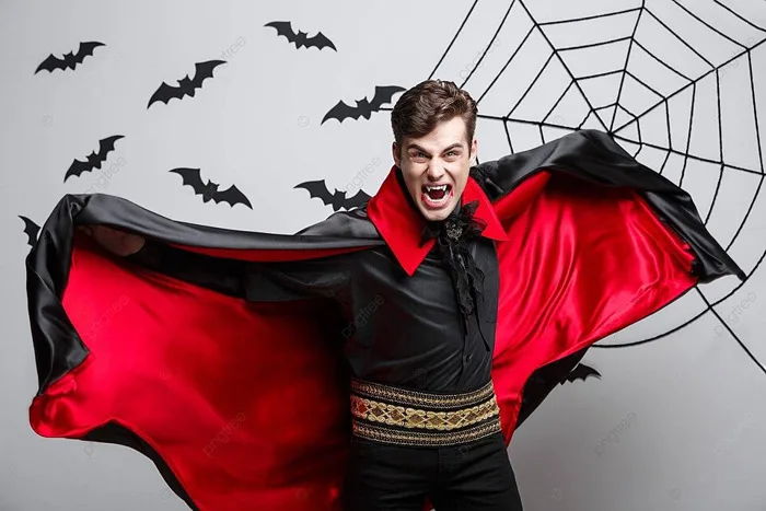 Ma Cà Rồng đẹp Trai Trong Trang Phục Halloween Với áo Choàng đỏ Và đen Và Hình  ảnh Để Tải Về Miễn Phí - Pngtree