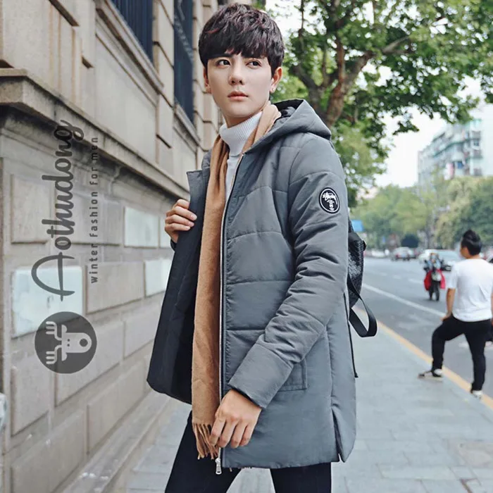 Áo khoác phao nam ghi dáng dài ATD-065 - Shop áo thu đông