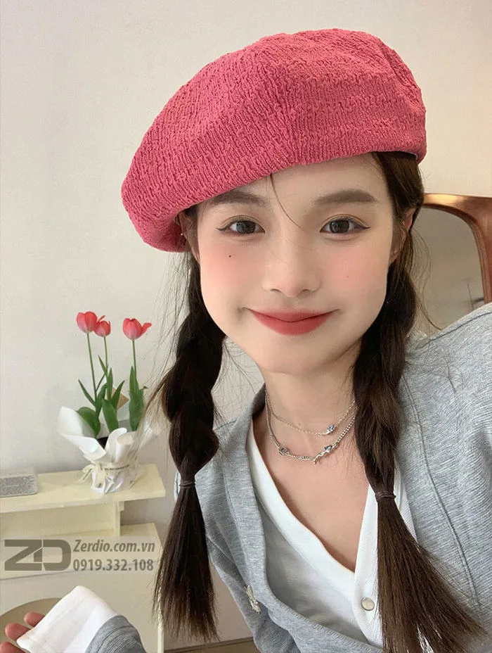 Mũ Beret Nữ Xuân Hè Phong Cách Hàn Quốc MNN017 - Đen