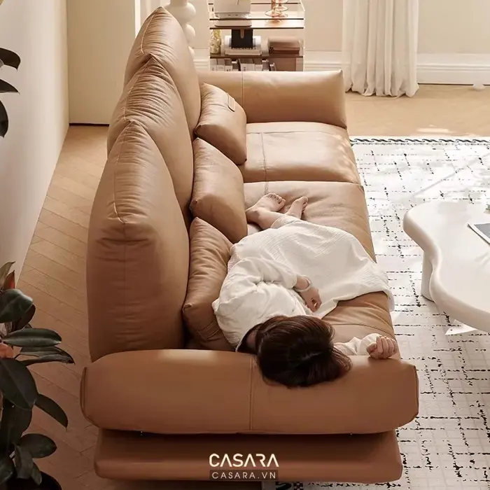 Mẫu ghế sofa da đẹp cho phòng khách SD036 - Nội Thất Cao Cấp Casara