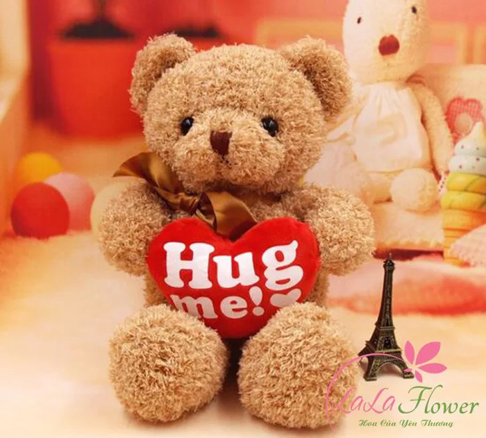 Gấu Teddy ôm trái tim đỏ Hug Me