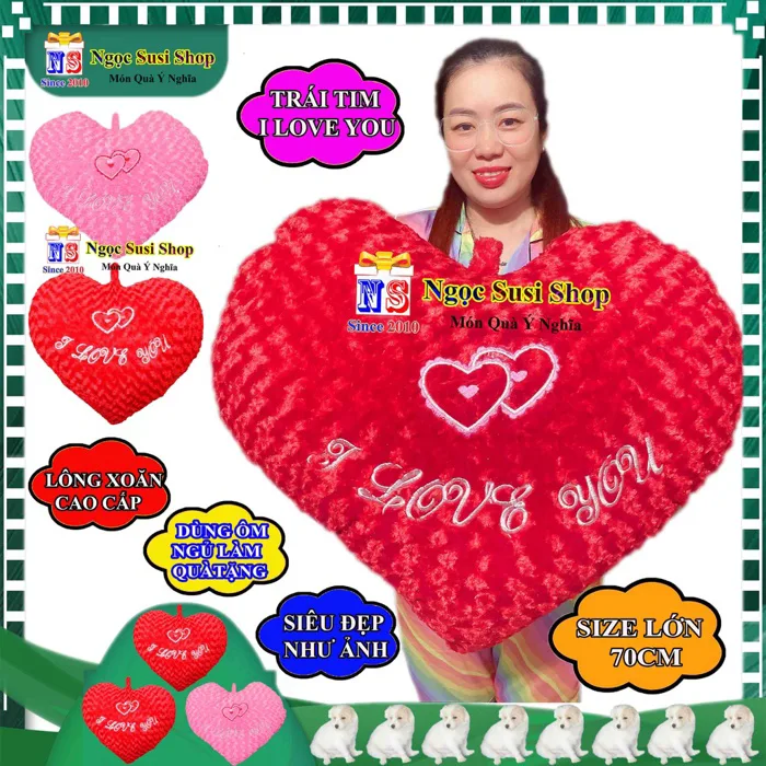 Gối Ôm Trái Tim Đỏ I Love You Cực Đẹp Dùng Ôm Ngủ Quà Tặng - Gấu Bông Hình  Trái Tim | Shopee Việt Nam