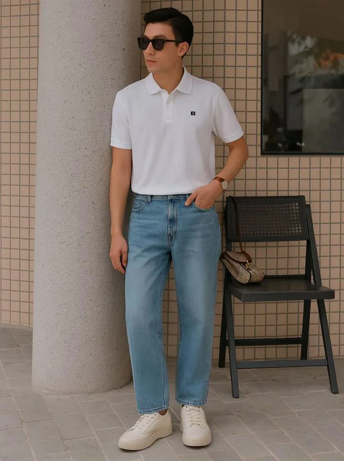 10 Cách Phối Đồ Với Quần Jeans Ống Rộng Cho Nam Giới Cực Chất