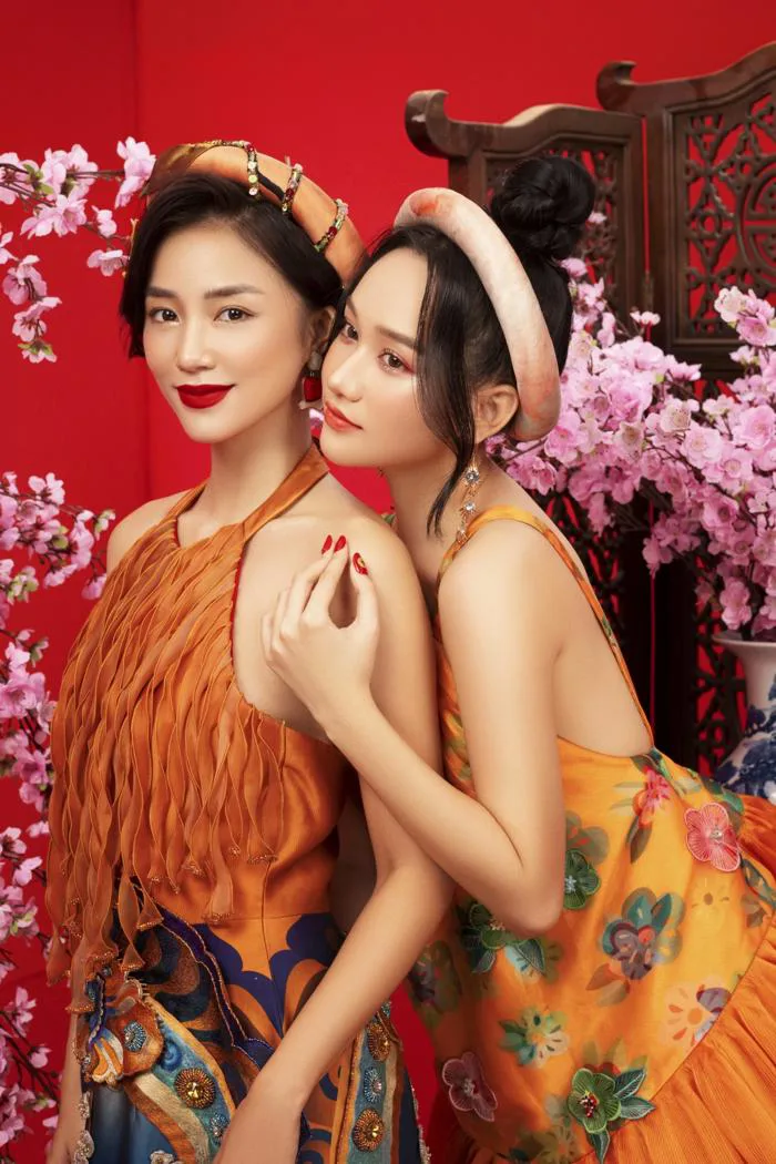 Trúc Anh - Salim tạo dáng yêu kiều bên trai đẹp trong bộ ảnh Tết của 