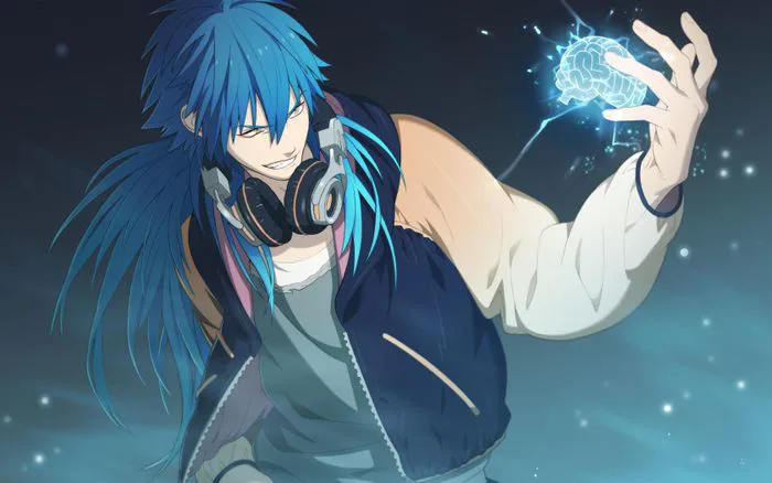 Bức tranh Anime với mái tóc xanh tuyệt vời
