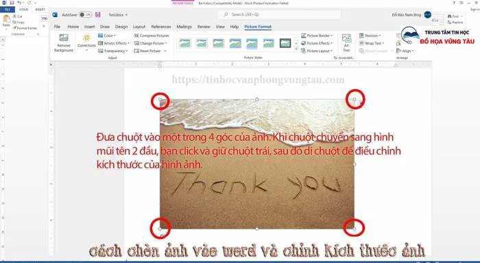 Cách chèn ảnh vào word và chỉnh kích thước ảnh - Trung Tâm Tin Học Trường  Thịnh Vũng Tàu