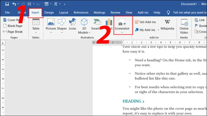 Cách chụp ảnh trang và chỉnh sửa ảnh trong Microsoft Word -  Thegioididong.com